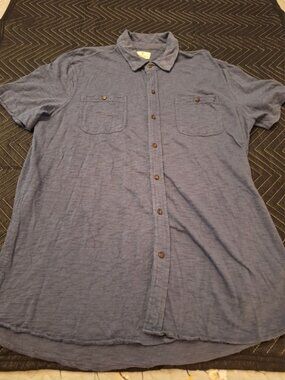 Mutual Weave Men’s XLT Blue Button-Up Shirt Dual Chest Pocket Casual Shirt